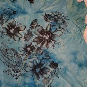 Floral Blue Women's Top
